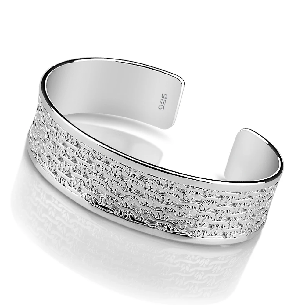 12 Styles Fashion 100% 925 Sterling Silver Wide