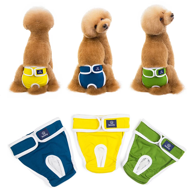 Dog Physiological Pants Solid Color Washable Diaper Washable Sanitary Panties Shorts Female Dog Briefs Pet Menstrual Pants