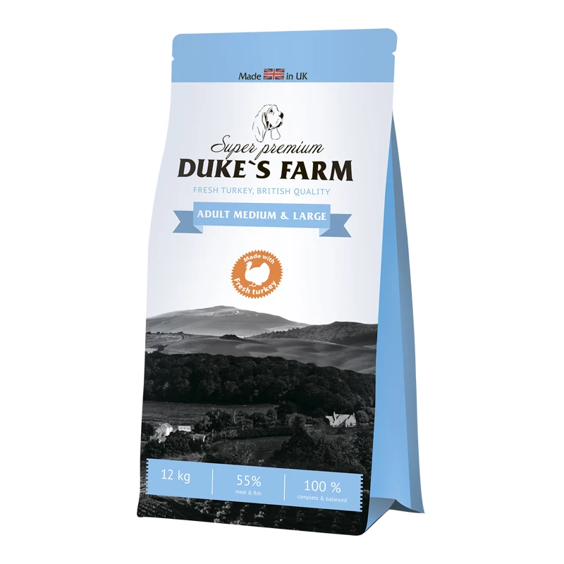 Корм для собак DUKE'S FARM для средних и крупных пород, индейка сух. 12кг