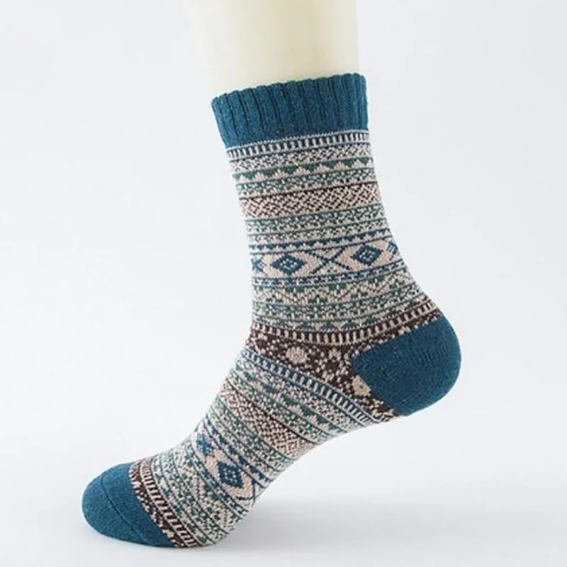 

Winter Warm Socks Men High Quality Retro Rabbit Wool Comfort Folk-Custom Men's Crew Socks SC149