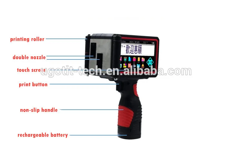 Factory Price 50mm height large character Touch Screen Hand Held Inkjet Printer For Wood