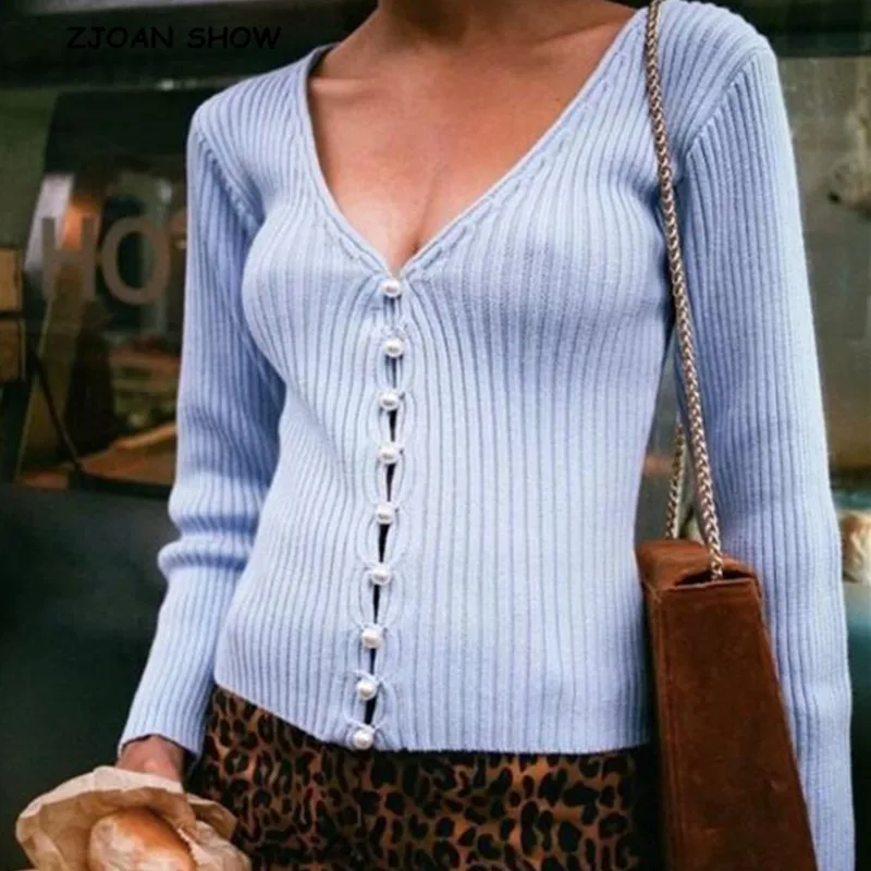 vintage-stylish-knitting-single-breasted-pearl-cardigan-sweater-woman-deep-v-neck-long-sleeve-jumper-stretch-knitwear