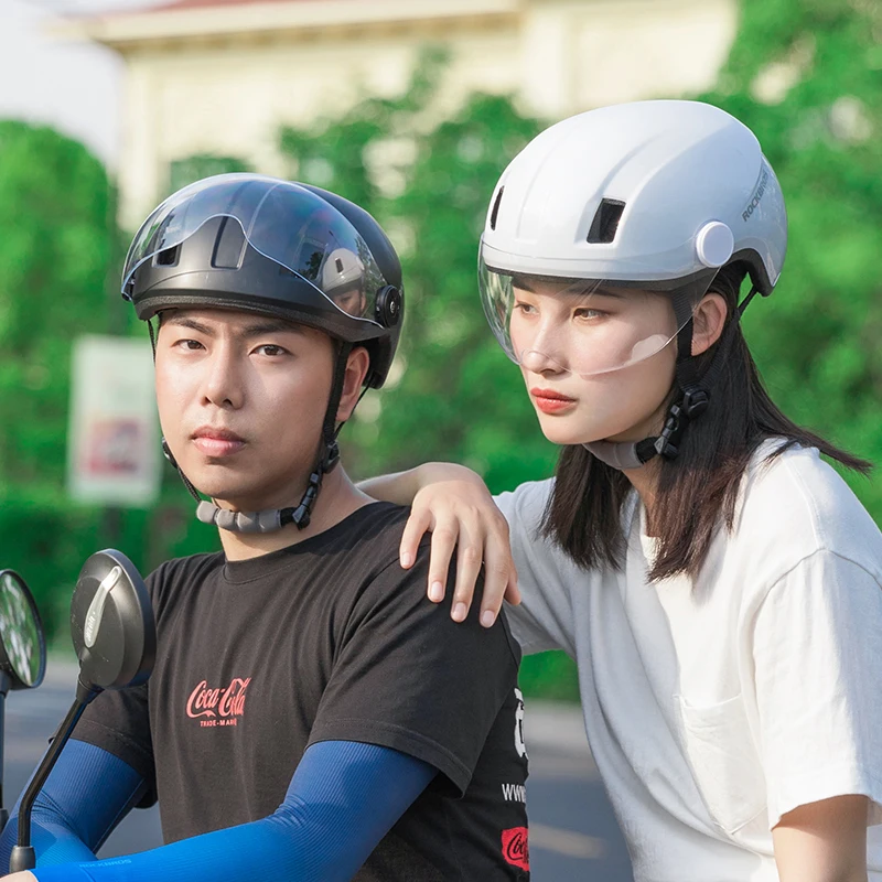 ROCKBROS Electric Bicycle Helmet Men Women MTB Road Bike Helmet With Goggles Motercycle Safety Helmet Protection Cycling Helmet