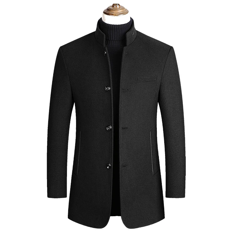 Зимние пальто для MenJackets Мужские воротник стойка мужчин шерсть зима новинка