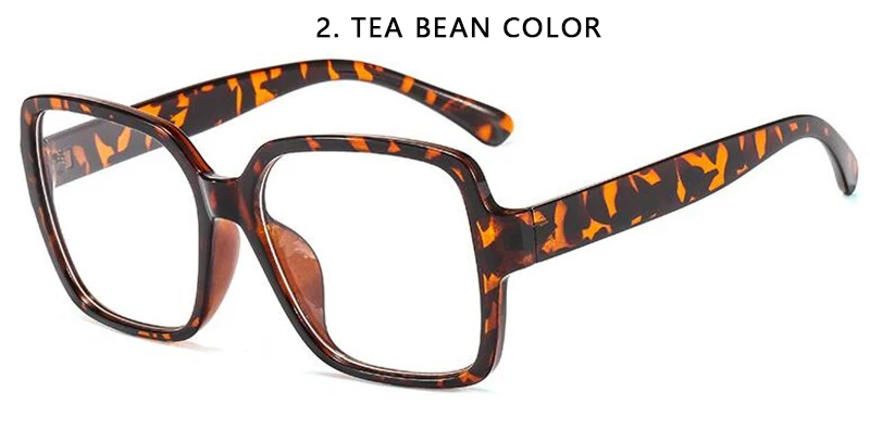 Европейский и американский тренд, большая коробка, плоская зеркальная черная оправа, классические ретро очки, новинка ноября, квадратные, без градусов, очки для чтения - Цвет оправы: 2. Tea Bean Color