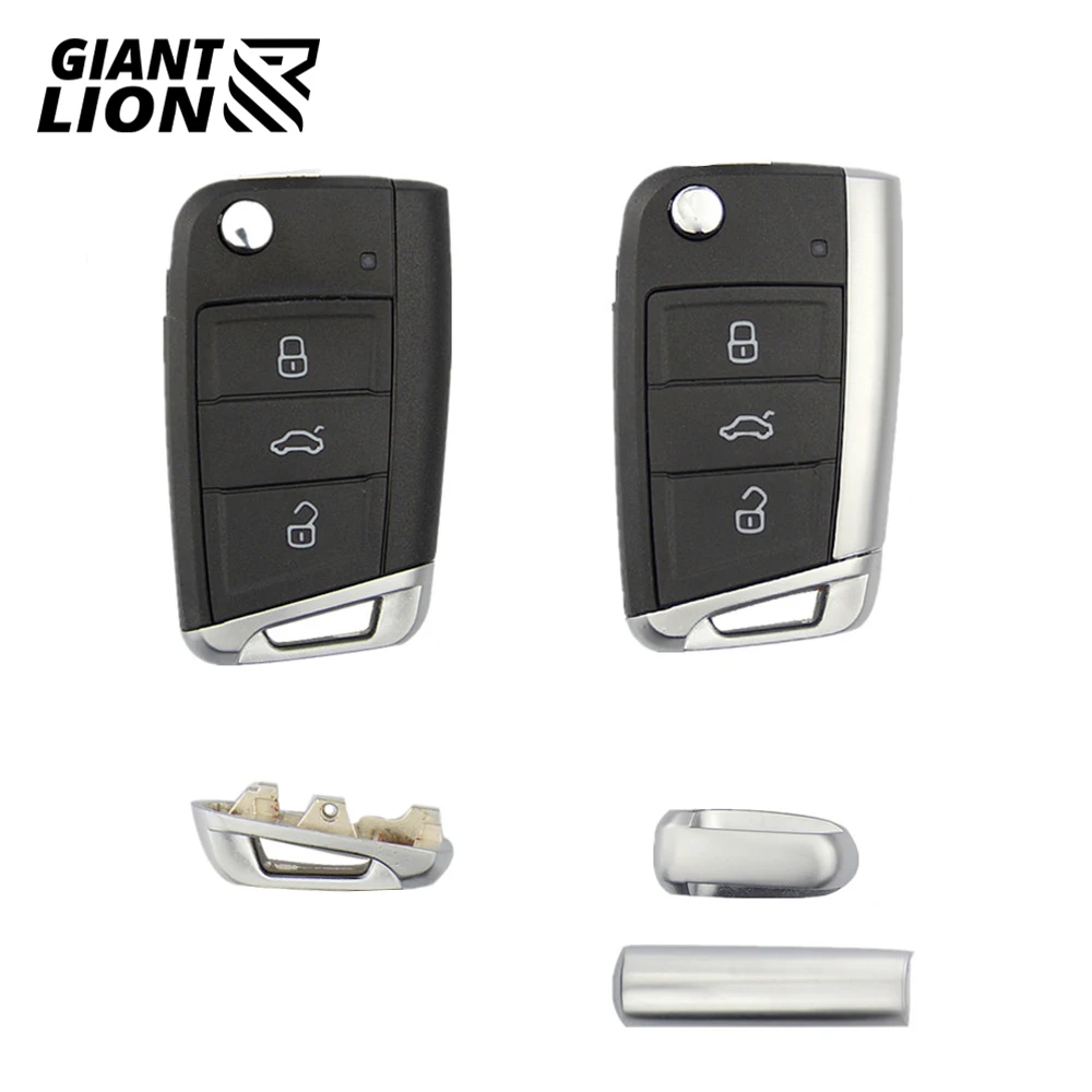 3 кнопки дистанционного ключа автомобиля оболочки чехол Fob для Volkswagen Passat Golf 7 MK7 Skoda