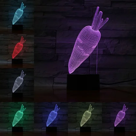 3D Optica завод лампа USB светодиодный ночник кокосовое дерево Клубника день рождения подарок на праздник для детей абстрактный акриловый Lamparas - Испускаемый цвет: H