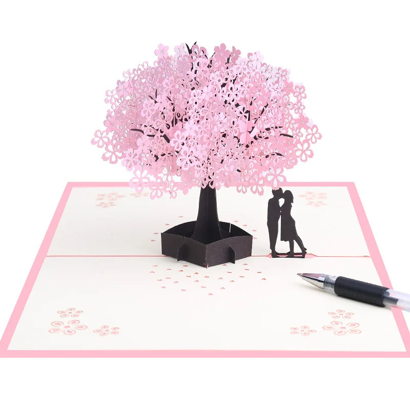 3D Pop Up Wedding Invitations Cards Valentines Day Gift Postcard Envelope Stickers Wedding Engagement Supplies 1PC greeting cards