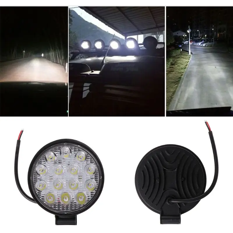 

Car Truck 42W 6500K 12V 24V Round LED Work Spot Light Flood Driving Lamp G6KC