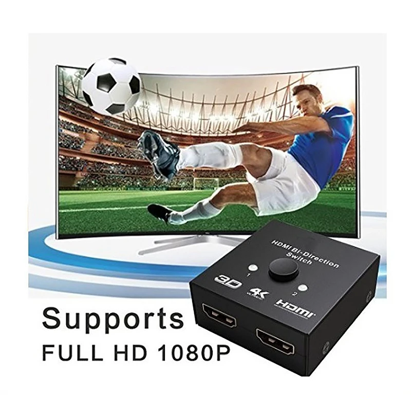  4K Switch Hdmi 2 Porte Bi-Direzionale 1X2/2X1 Hdmi Switcher Splitter Supporta ultra Hd 4K 1080P 3D 