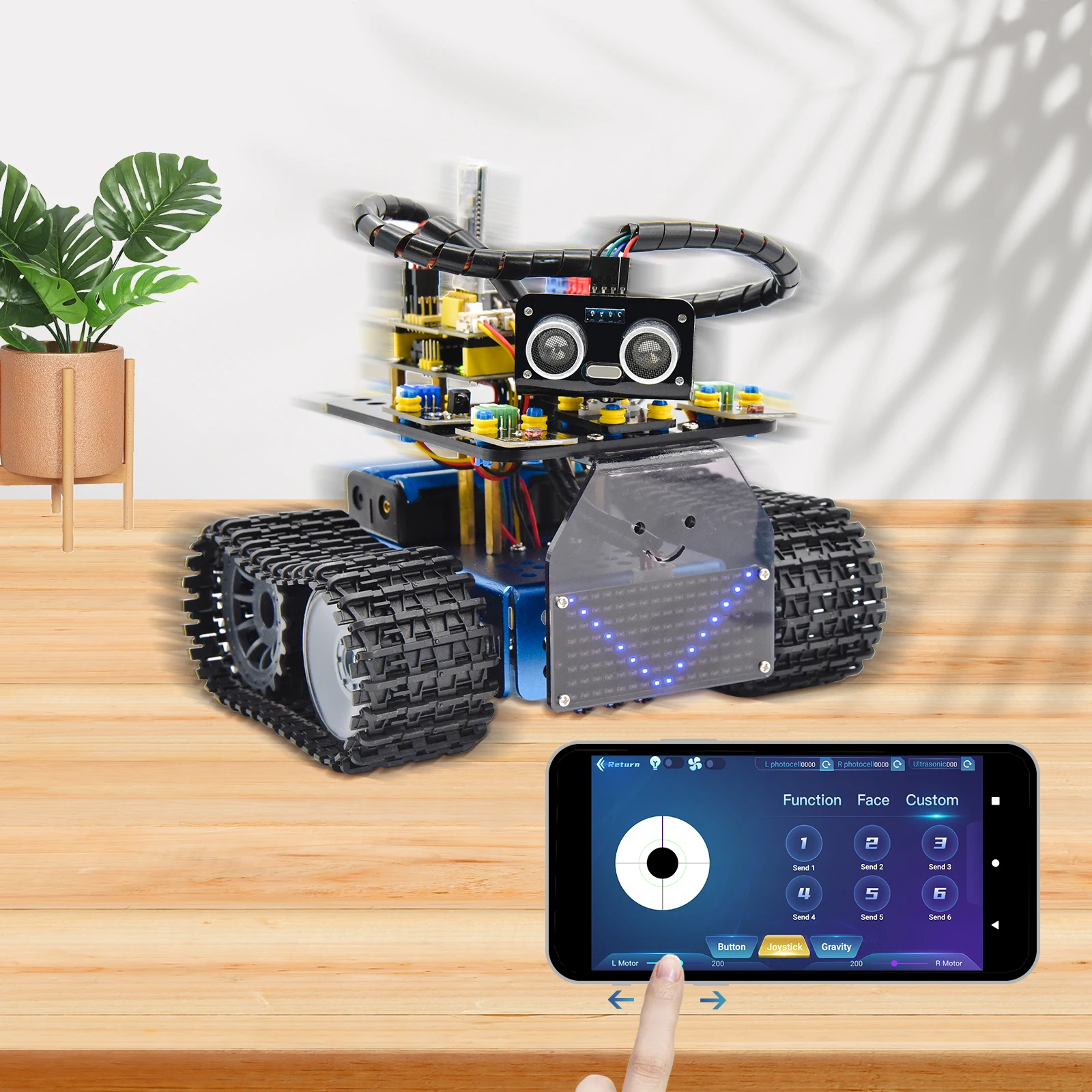 2021 Newly Version ! Keyestudio Mini Tank Robot V3.0 For Arduino Smart Tank Car Kit APP Remote Control Learning Kit Kid Toy