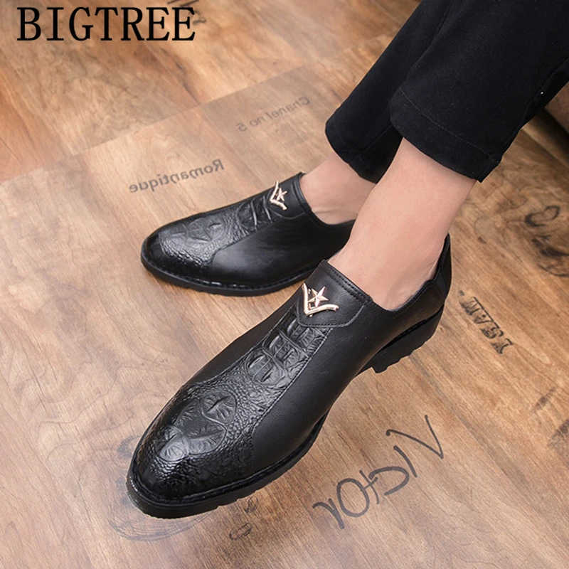 

Loafers Men Dress Shoes Leather Black Dress 2024 Crocodile Shoes Men Classic Brown Dress Elegant Shoes For Men Formal Slip Dress