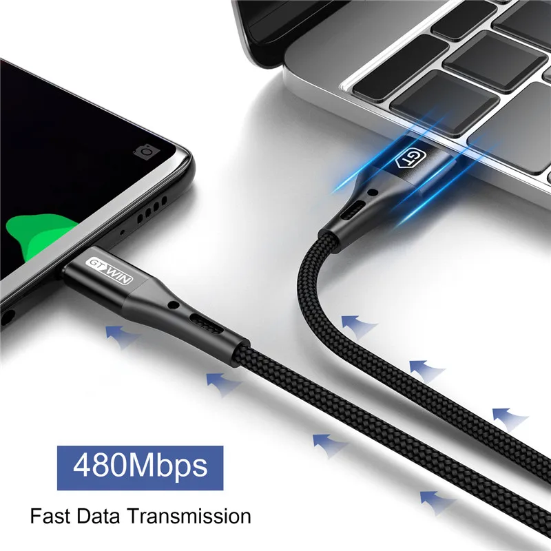 GTWIN 3A type C USB кабель быстрое зарядное устройство для samsung S10 S9 S8 мобильный телефон зарядный провод для Xiaomi mi9 Redmi note 7 Android