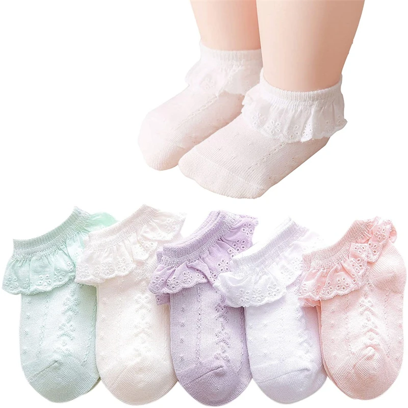 Summer Children's Socks Classic Candy Colors Retro Lace Ruffle Frilly Ankle Short Cotton Mesh Socks Kids Princess Baby Girl sox