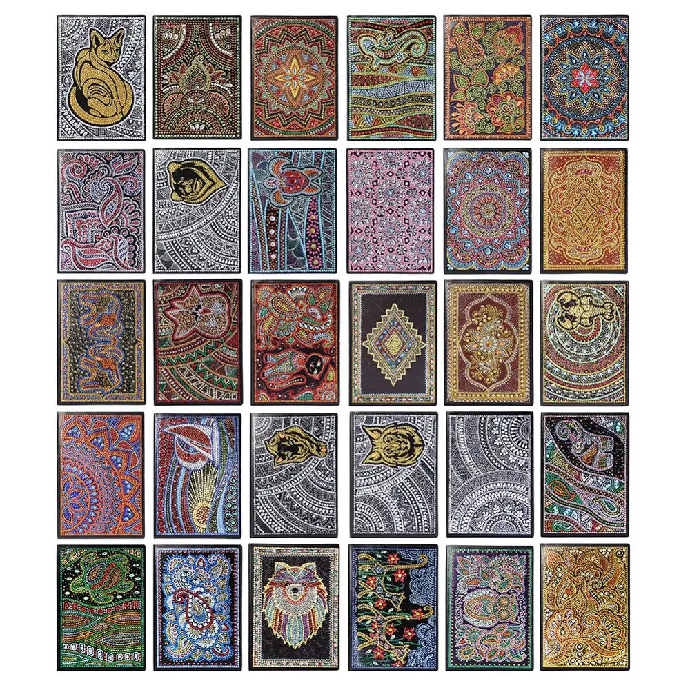  5D DIY Mandala Special Shaped Diamond Painting Notebook 50 Pages A5 Sketchbook Embroider Cross Stit - 4000259225564
