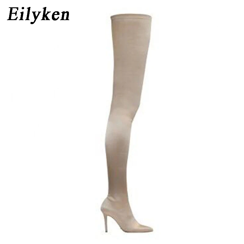 Women High Heel Boots women high heel boots Thigh High Elastic Stretch Sexy Thin Heels