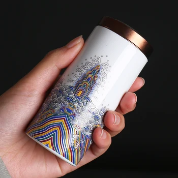 

Portable Chinese Tea Box Handmade Chinese Gift Storage Storage Smell Proof Sealed Tea Box Bote Hermetico Home Teaware DB60YG