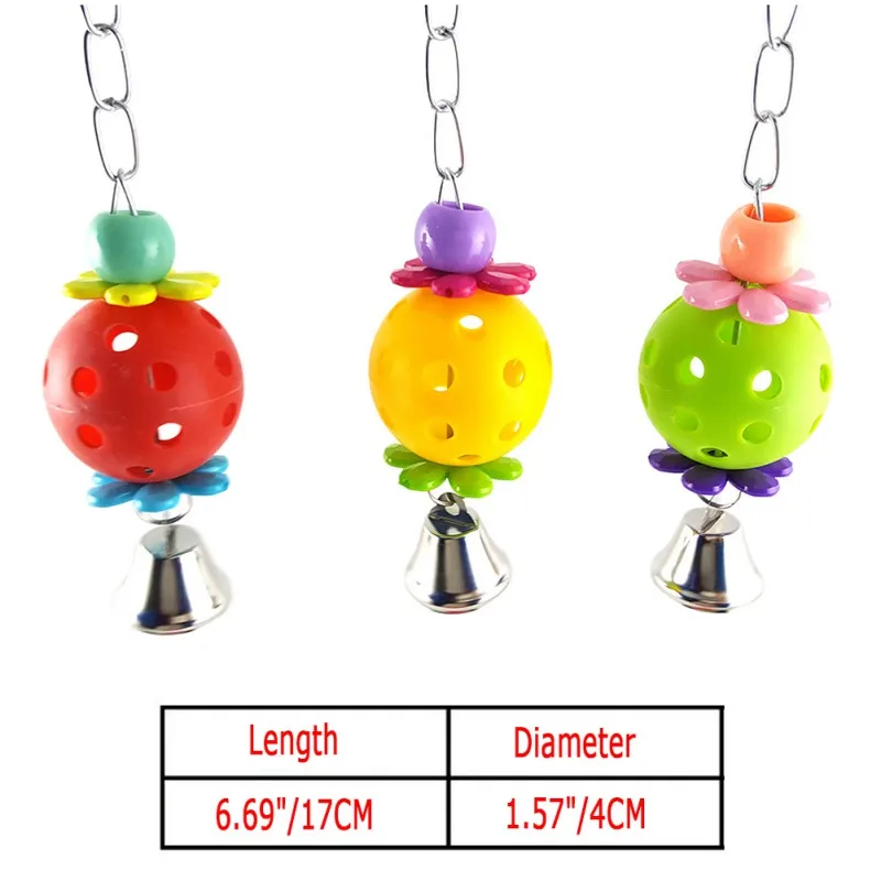 Hot Parrot Toys Pet Bird Bites Climb Chew Toys Parakeet Hanging Swing Bell Pet Toy Bird Calopsita Hanging Bridge Chain