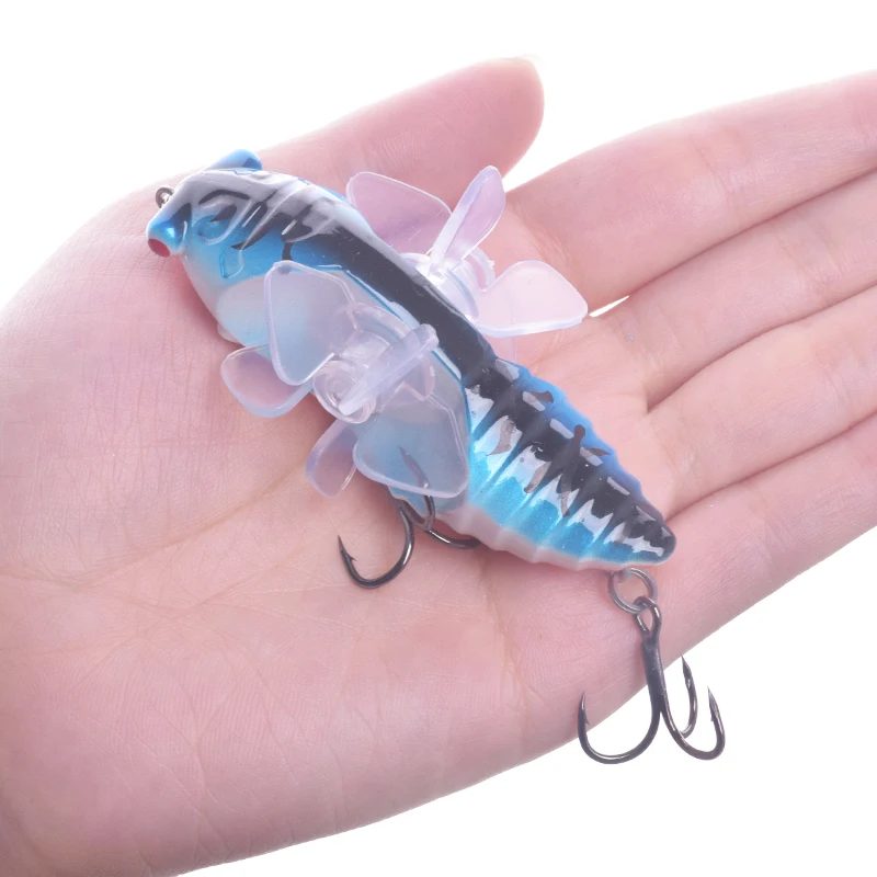 1 шт. Cicada Whopper Topwater Popper рыболовные приманки 75 мм 15,5 г жесткие воблеры Вращающиеся двойные пропеллеры рыболовные снасти