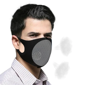 

Reusable Mouth Mask Anti Haze Dust Mask Carbon Mouth-Muffle Windproof Bacteria Proof Flu Face Masks With Breathing Valve