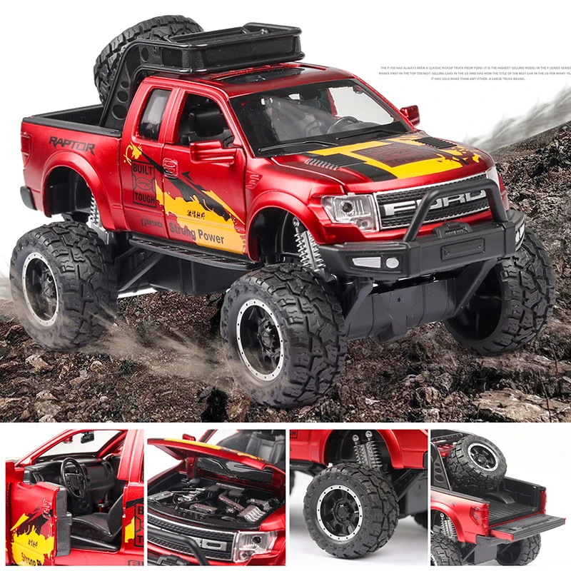 1:32, Ford Raptor F150, пикап, сплав, модель автомобиля, оттягивается, литая под давлением, Игрушечная машина, модель автомобиля, подарок, игрушки для детей, день рождения