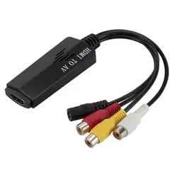 HDMI К AV/RCA адаптер мини HDMI AV видео конвертер коробка для HD ТВ PS3 компьютер ПК видеомагнитофон