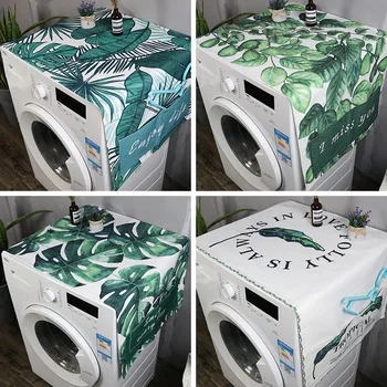 

Nordic Green Plant Protective Cover Refrigerator Bedside Table Cover Cloth Washing Machine Cover