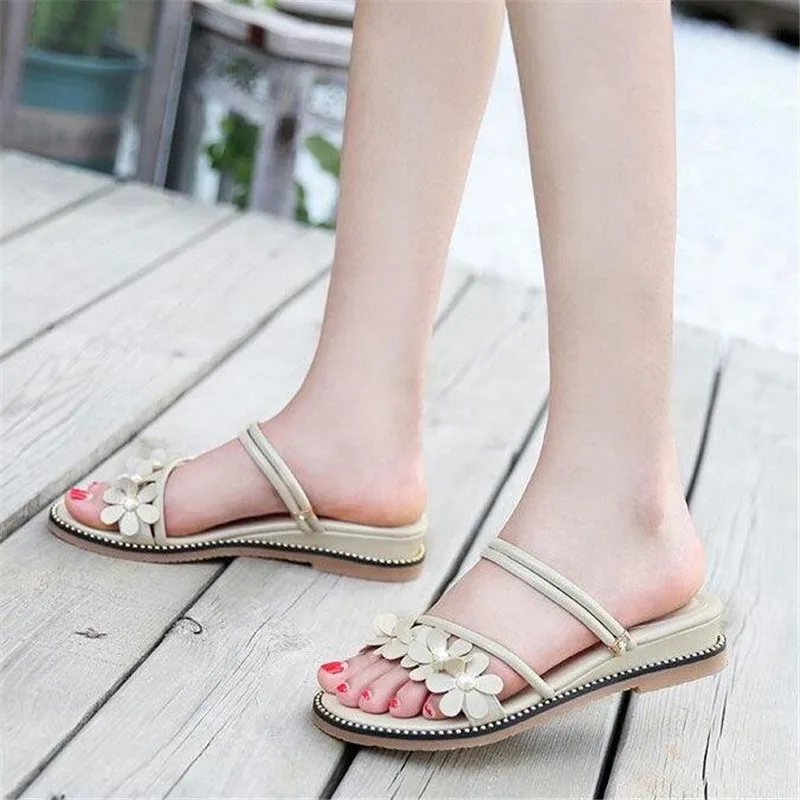 

Sandals women summer wear flat new sandals women's net red fairy women's shoes students two wear wedge beach shoes women