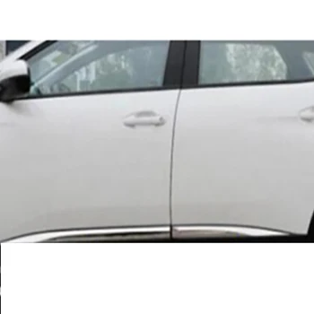 

car styling cover detector stainless steel Side Door Body trim sticks Strips Molding 4pcs For Peugeot 3008/4008 2016 2017 2018