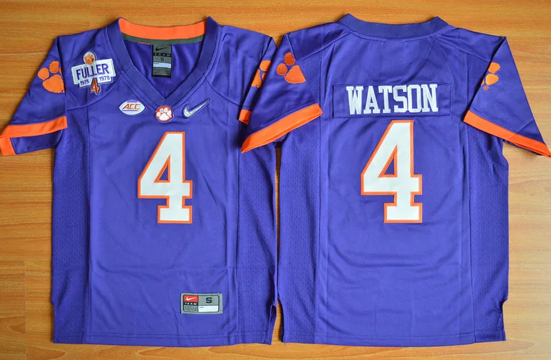 Clemson Tigers, Stitiched, DeShaun Watson Настоящее фото, для молодежи Джерси - Цвет: Синий