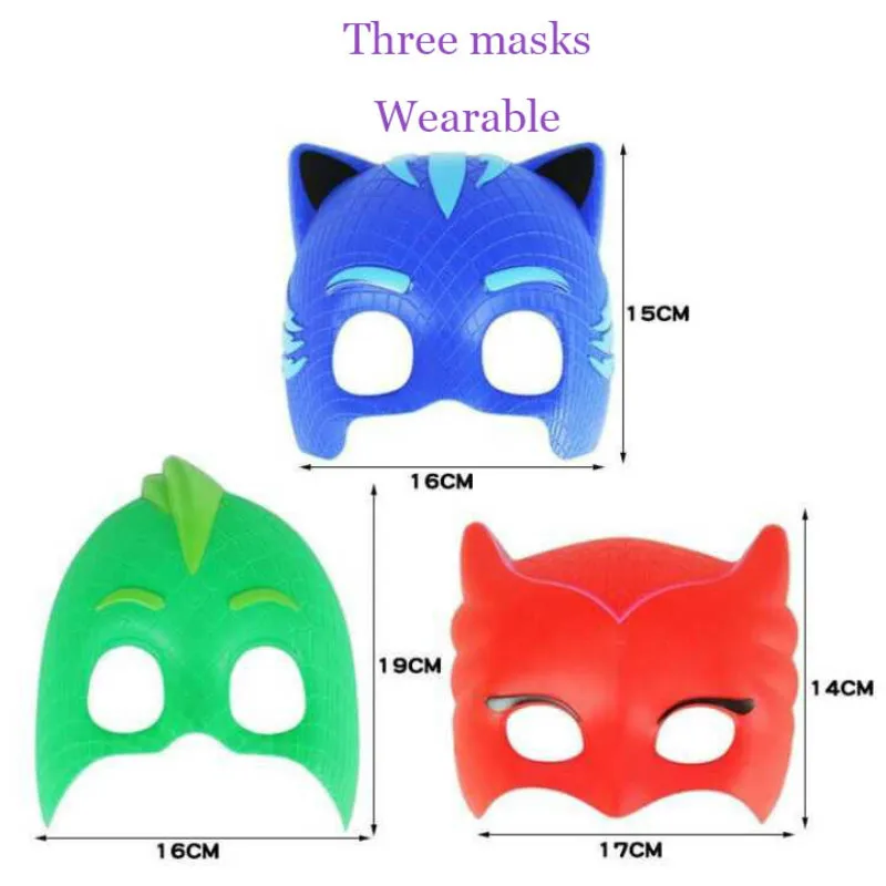 Pj маска Juguete Аниме фигурки Модель Pj Маски костюм три цвета Catboy Owlette Gekko уличные забавные детские игрушки для детей S57