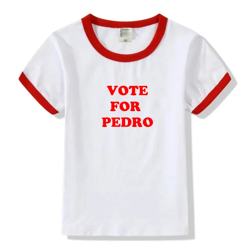 Футболка с надписью «Vote For Pedro», футболка унисекс из хлопка, большие размеры, топы с круглым вырезом и короткими рукавами, крутой Графический стакан, футболки