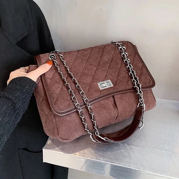 

Matte Leather Crossbody Messenger Bags 2021 Chain Shoulder Handbags Lady Winter Women's Travel Luxury Design High Quality