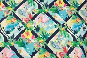 

Cartoon Hawaiian Pineapple Flamingo cotton patchwork printed fabric denim fabric for Tissue Kids Bedding home textile 75x140cm