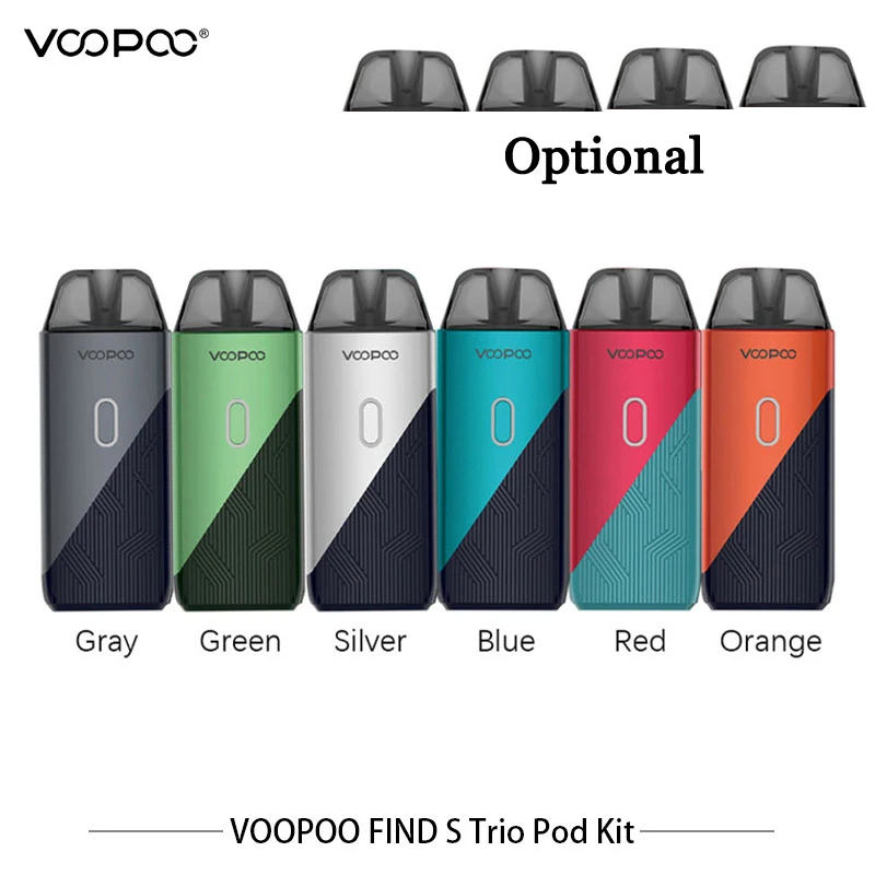 

Original VOOPOO Find S Trio Pod Vape Kit 1200mAh Build in Battery 23W E Cigarettes with 3ml Cartridge PnP R1 C1 Ceramic Coil