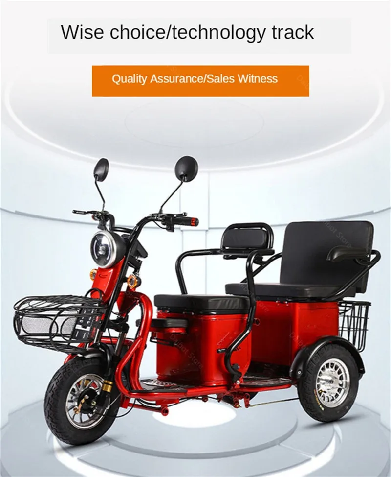 Electric Elderly Scooter Three Wheels Electric Scooters 80KM 60V 800W Portable 3 Wheel Electric Motorcycle With Shopping Basket (25)