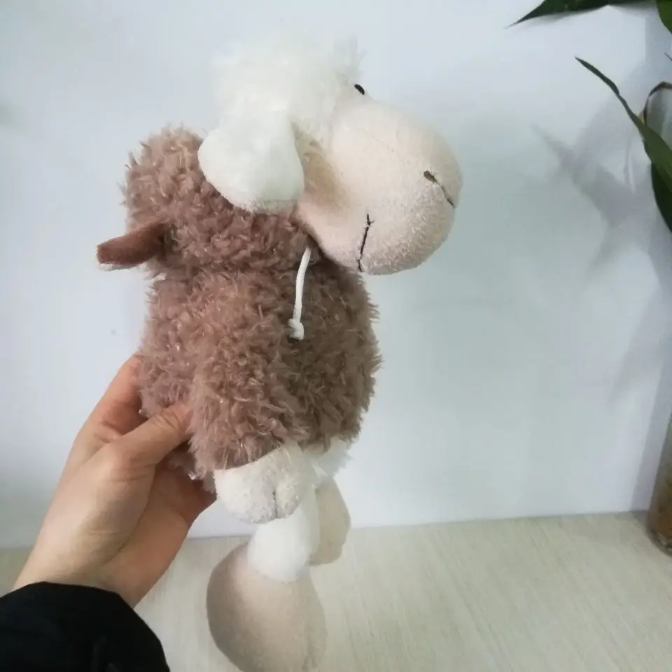 Около 35 см Милая серая овечка плюшевая игрушка в шапке Мягкая кукла подарок на день рождения h2969