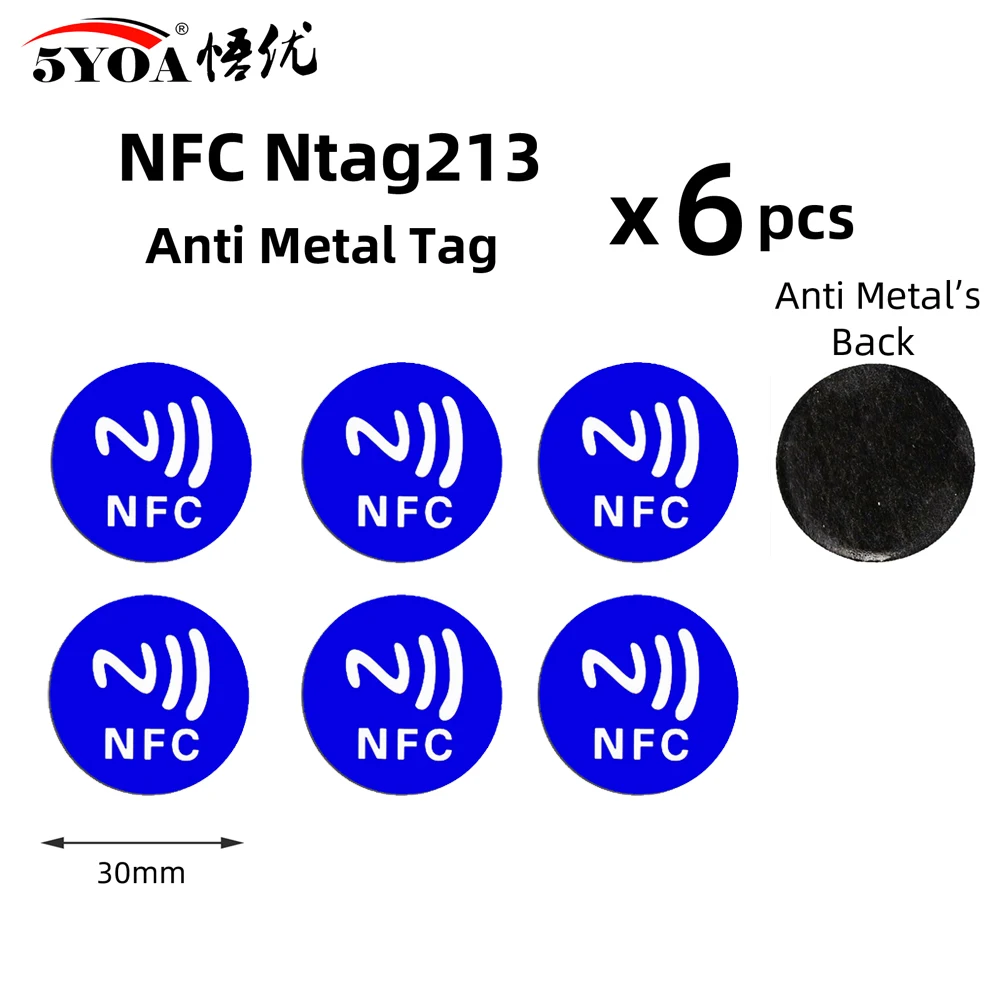 electronic gate lock 6pcs NFC Ntag213 TAG Sticker Ntag 213 for Huawei 13.56MHz Universal Label RFID Key Token Patrol Ultralight Tags best smart door lock Access Control Systems