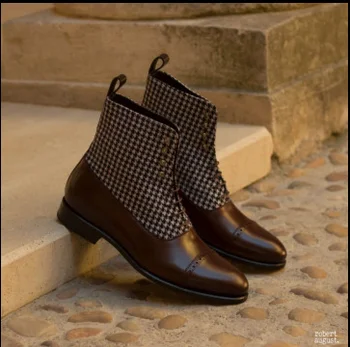 

Men's Shoes Fashionable Pu Leather Lace-up Boots Handmade Casual Formal Stylish Winter Martin Boots Zapatos De Hombre 4M921