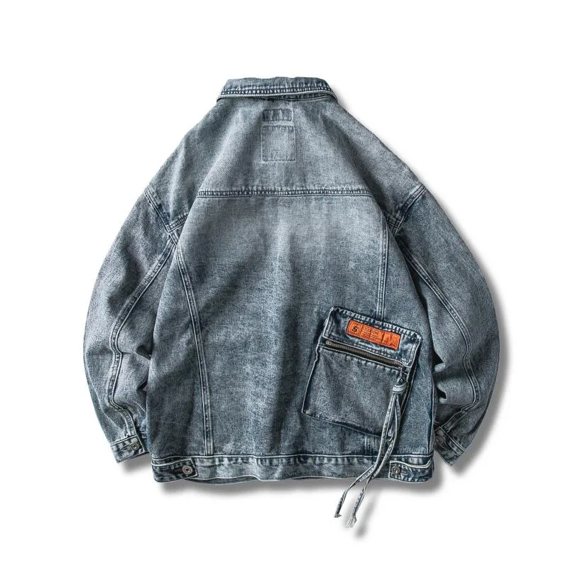 

Yi dao Vintage Autumn Europe And America Popular Brand Washing Retro Large Pocket Workwear Jeans Coat Young MEN'S Casual Jacket