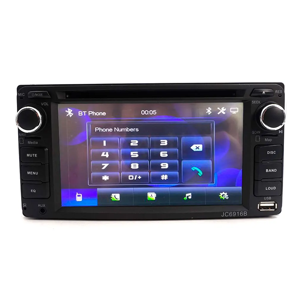 6,2 дюймов 2 din Автомобильный dvd-плеер сенсорный экран авто радио Bluetooth/USB, SD/DVD/FM/tv и gps Функция опционально для Toyota универсальный