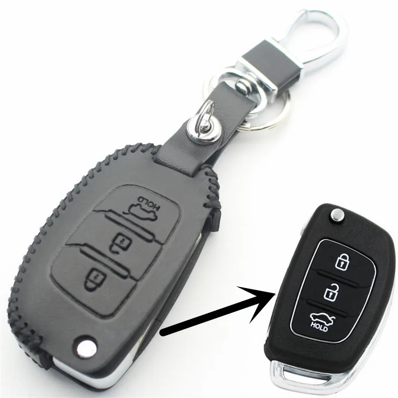 Чехол для ключей XIEAILI из натуральной кожи для hyundai I40/I30/IX25/IX35/Tucson/Verna/Solaris/Elantra/Accent/I45/New Santafe S314 - Название цвета: 4
