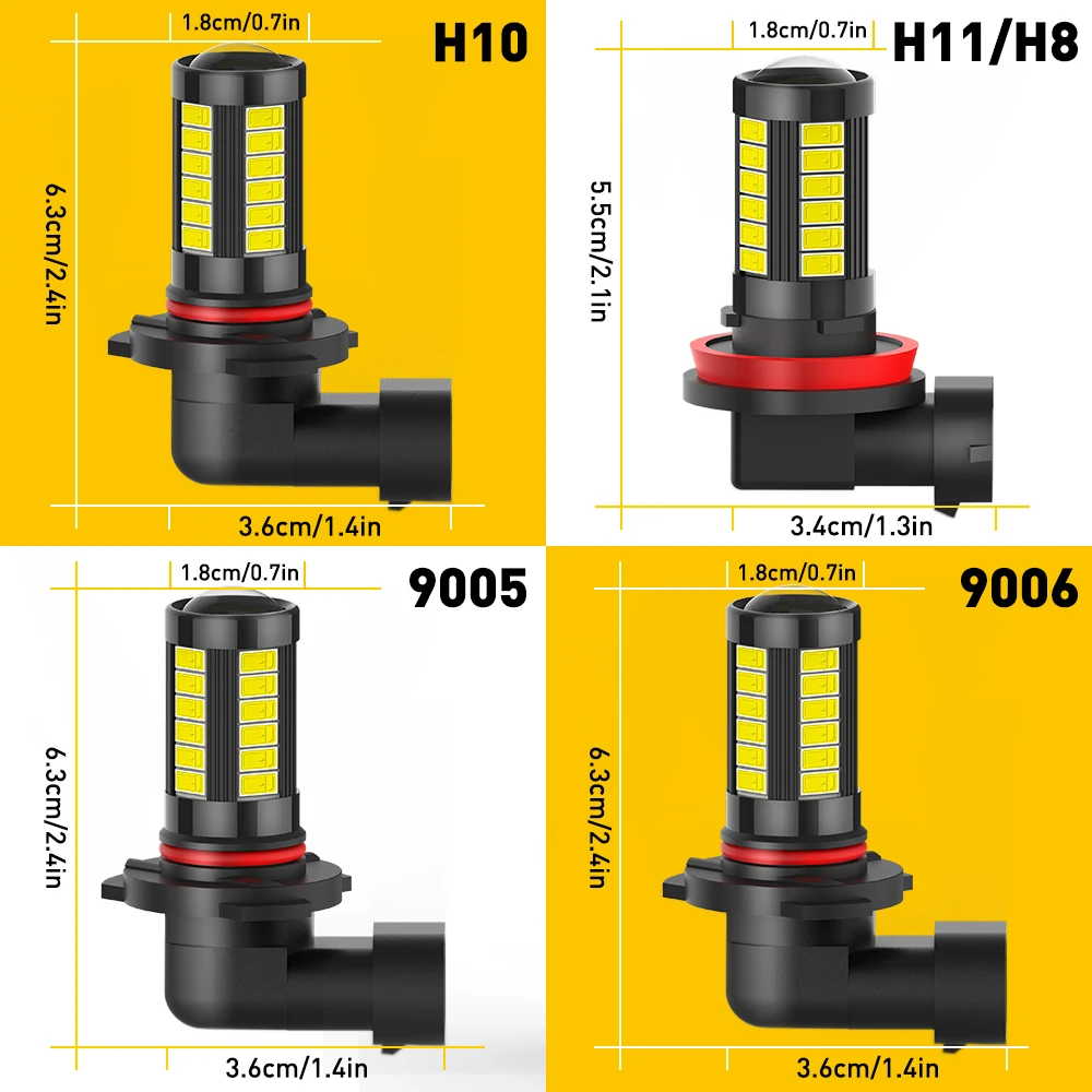AUXITO 2x Canbus 9006 HB4 светодиодный противотуманный светильник H10 9145 H8 H11 Светодиодный