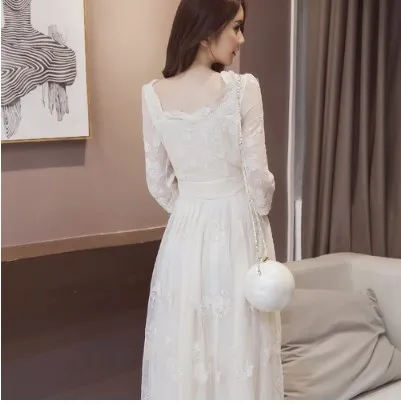 Boho Костюмы с рукавом-бабочкой Бандажное Макси длинное платье летнее платье Для женщин элегантное платье бодикон с кружевным плетением вечерние платье HJ155
