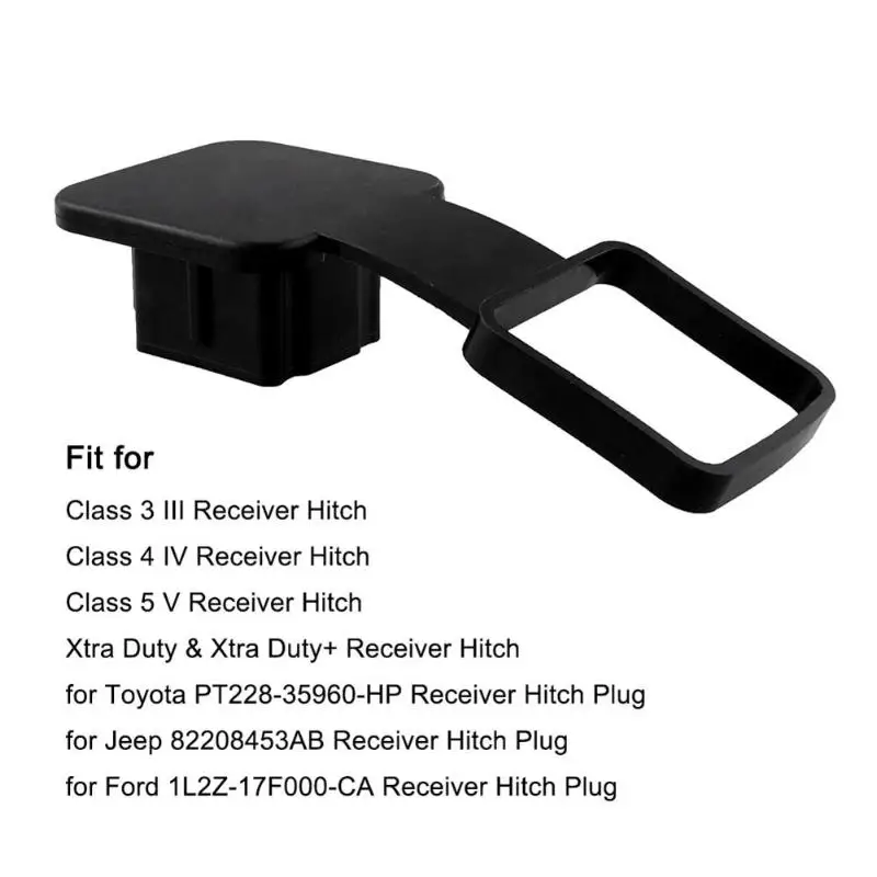 Rubber 2 inch Trailer Hitch Receiver Cover Tube Plug for Class 3 4 5 III IV V Conveninently and Simple Installation