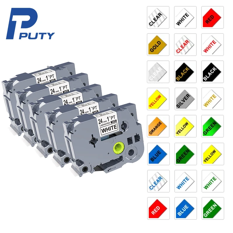 PUTY 5 шт. совместимая 24 мм p-touch ламинированная tze 251 tz251 tze251 TZe строгая Лента
