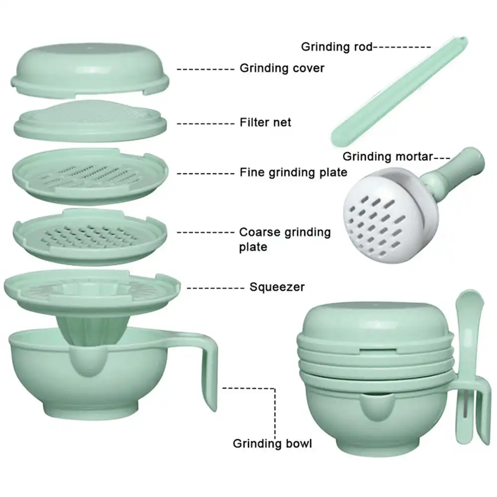 green pp kids grinding bowl food supplement box environmental pr
