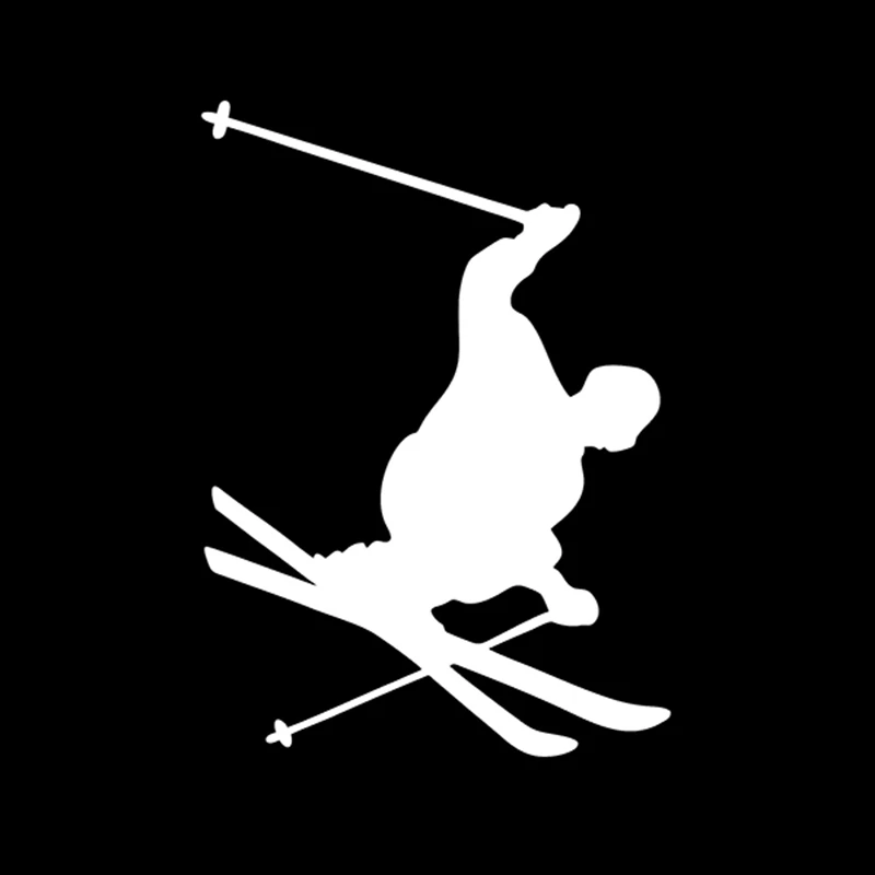 SZWL Skier Skiing Jump Turn Skis Wall Car Stickers Creative Decals for Living Room Boy Room Car Rear Windshield Vinyl,20cm*13cm