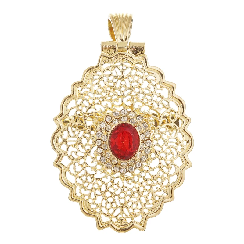 gold red Европейский стиль Модные ювелирные изделия брошь с подвеской пара с идеальными стразы брошь - Окраска металла: gold red