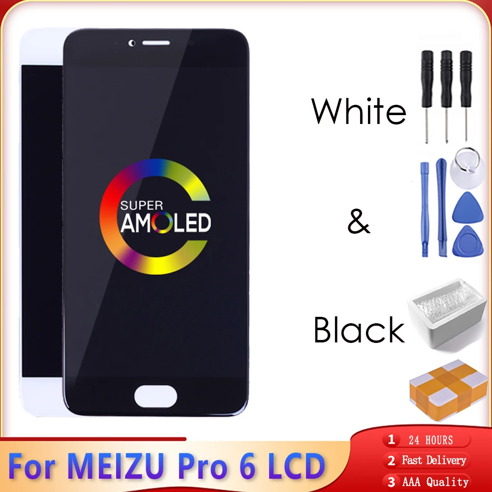 5 2 &quotOrig AMOLED для MEIZU Pro 6 M570M M570H ЖК-дисплей сенсорный экран с рамкой дигитайзер